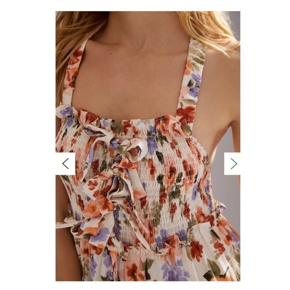 En Saison x Anthropologie Floral Bow Front Tiered Mini Dress NWT Women’s XS - Picture 8 of 14